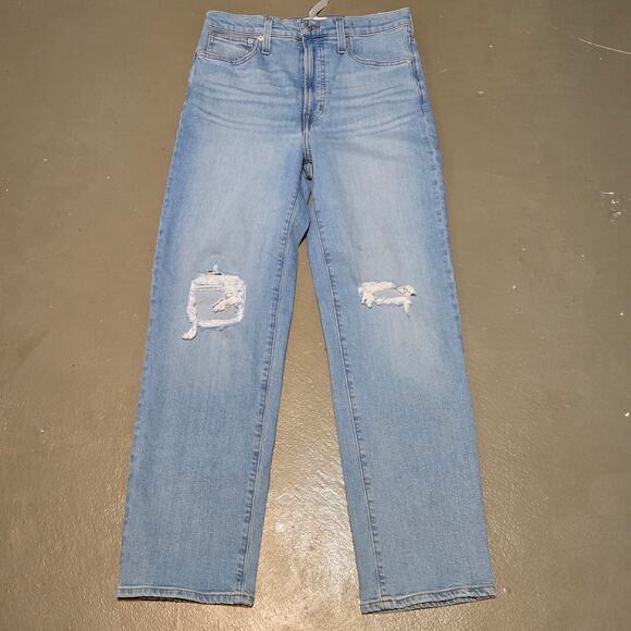 Madewell High Rise Distressed The Perfect Vintage Straight Jean Women's Size 27‎ - Picture 3 of 8